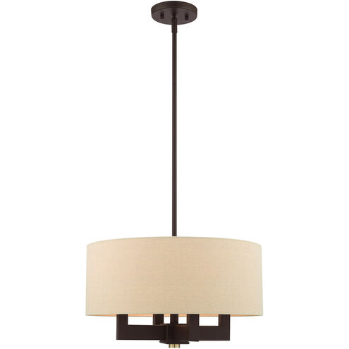 Cresthaven 4 Light 18 inch Bronze with Antique Brass Accents Chandelier Ceiling Light