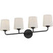 Bristol 4 Light 28.5 inch Black Bath Vanity Wall Light