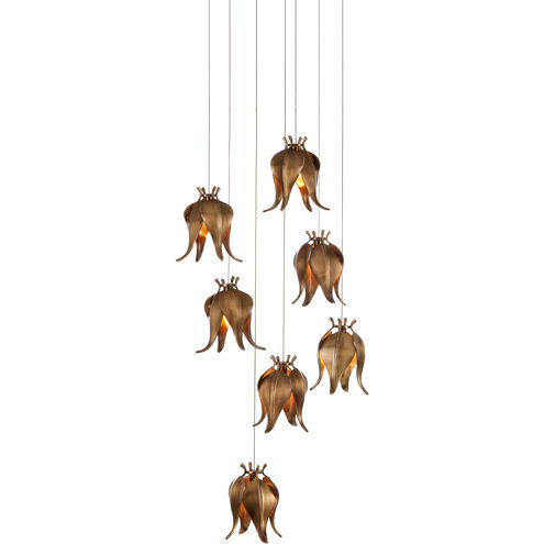 Iota 7 Light 17.5 inch Silver Multi-Drop Pendant Ceiling Light