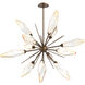 Rock Crystal LED 38.1 inch Flat Bronze Chandelier Ceiling Light in Chilled Amber, 2700K LED, Starburst