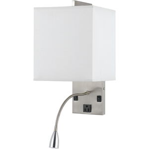 Hospitality 2 Light Brushed Steel Wall Lamp Wall Light