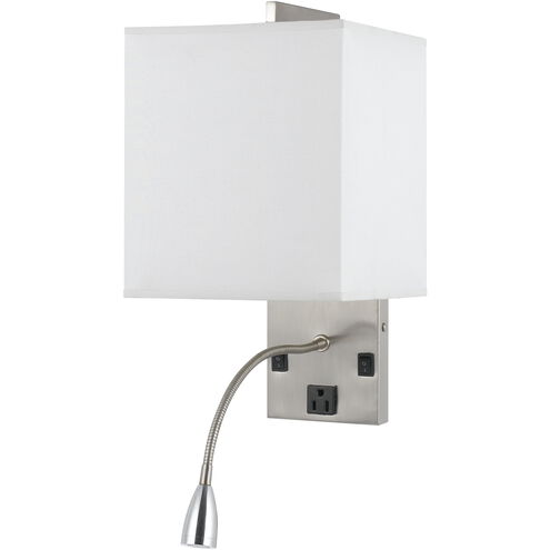 Hospitality 2 Light Brushed Steel Wall Lamp Wall Light