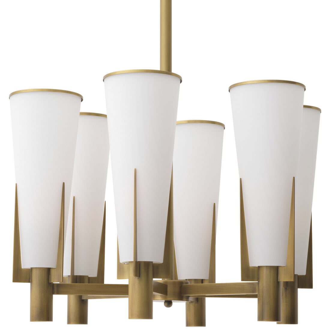 Dino 6 Light 23.62 inch Antique Brass Chandelier Ceiling Light