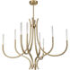Bradford LED 40 inch Noble Brass Chandelier Ceiling Light