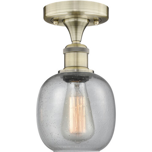 Belfast 1 Light 6 inch Antique Brass Flush Mount Ceiling Light in Seedy, 2.1 lb