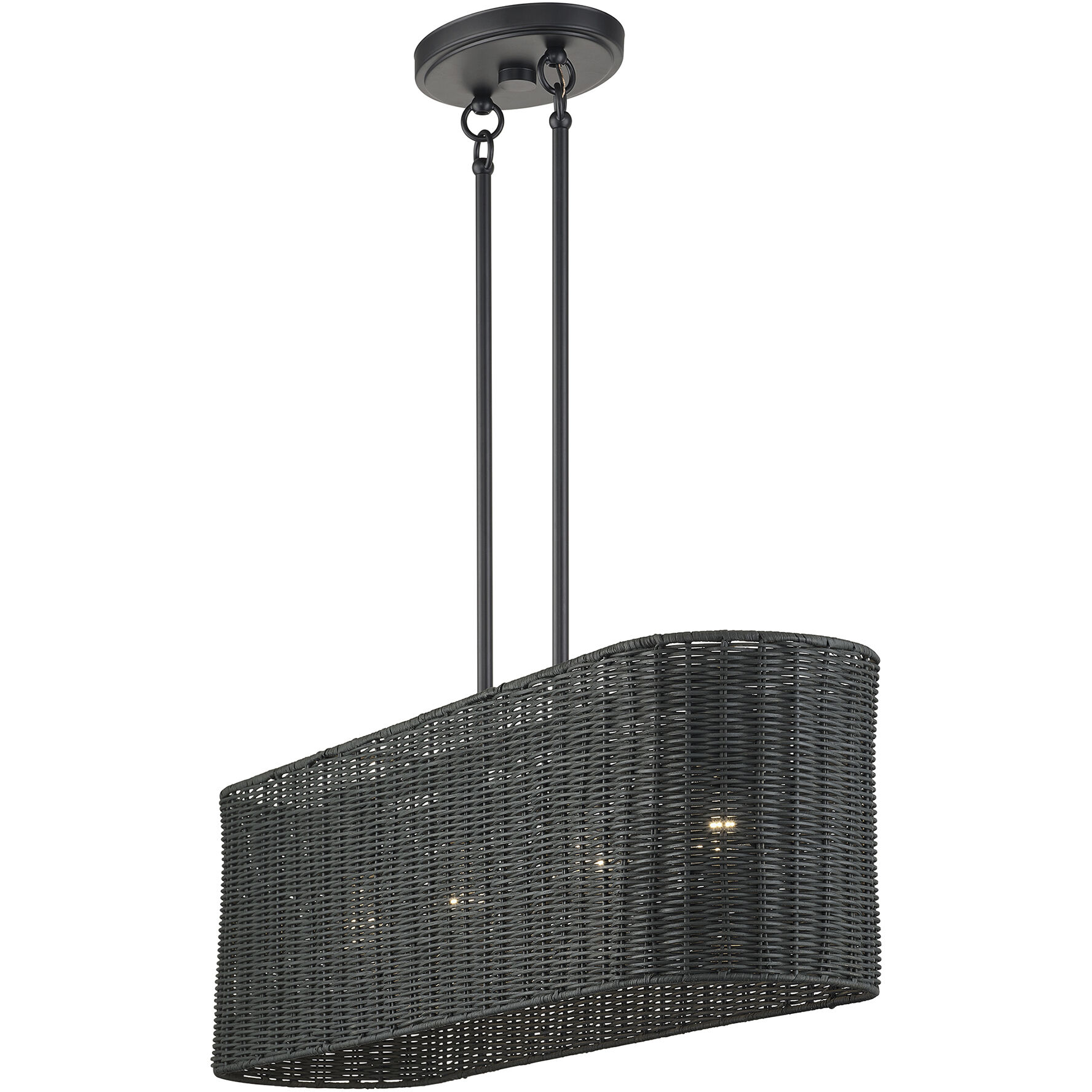 Weavington 4 Light 36 inch Black Linear Chandelier Ceiling Light, Large