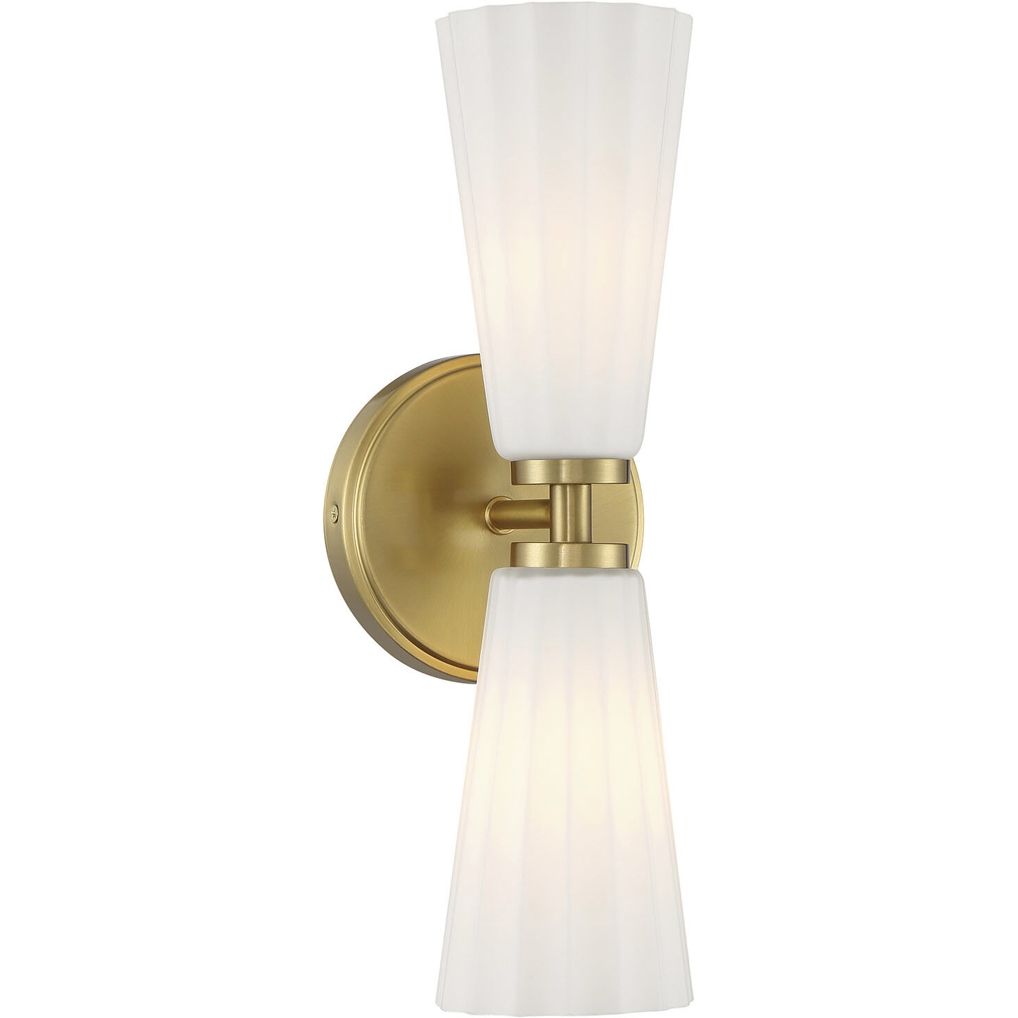 Contemporary 2 Light 5.13 inch Natural Brass Wall Sconce Wall Light