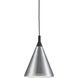 Dorothy Pendant Ceiling Light in Brushed Nickel with Black Detail