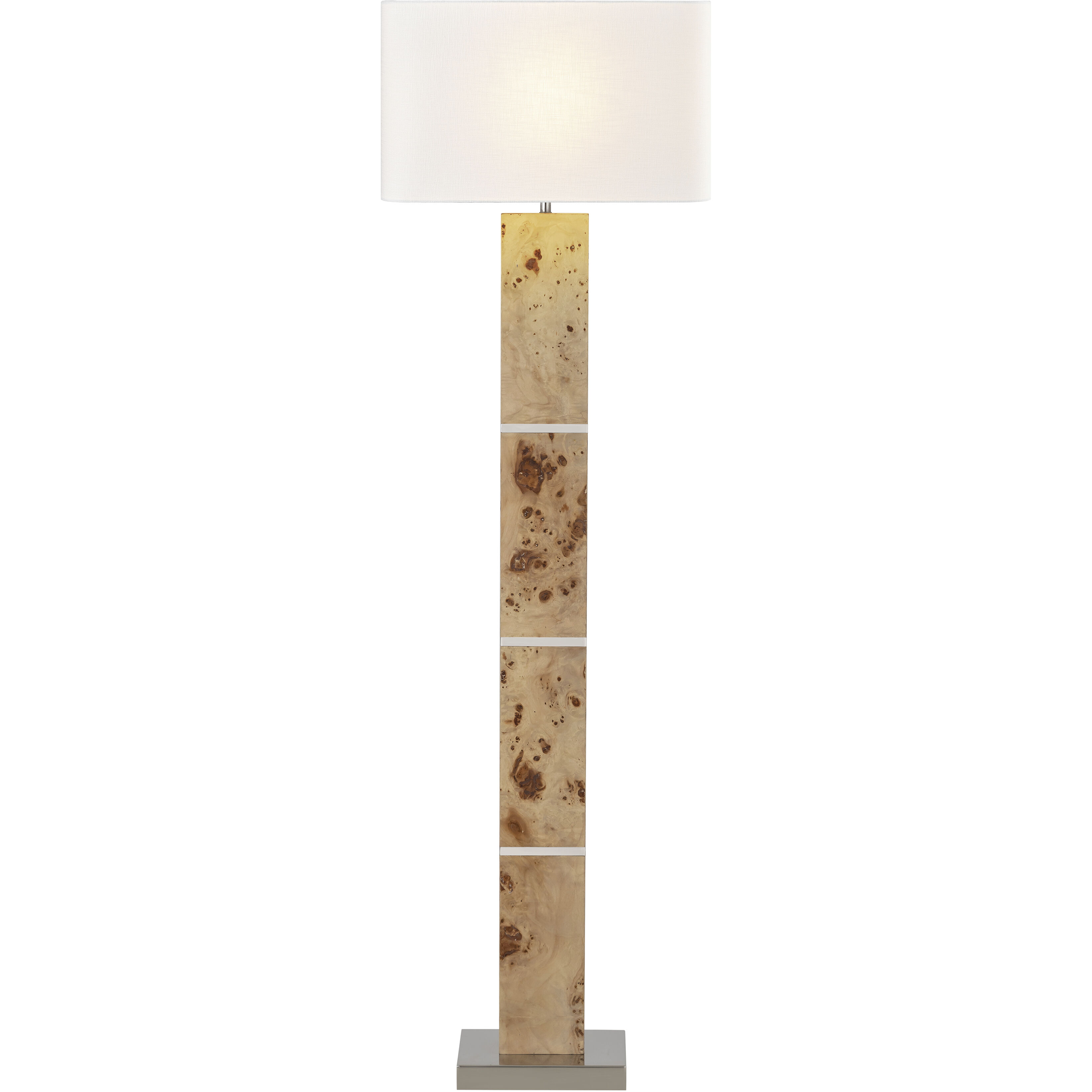 Cahill 63 inch 150 watt Natural Burl and Polished Nickel Floor Lamp Portable Light