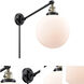 X-Large Beacon 18 inch 60.00 watt Black Antique Brass Swing Arm Wall Light, Franklin Restoration