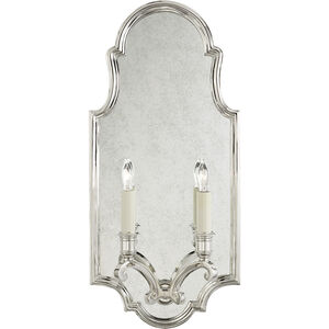 Chapman & Myers Sussex5 2 Light 9.5 inch Polished Nickel Framed Double Sconce Wall Light, Medium