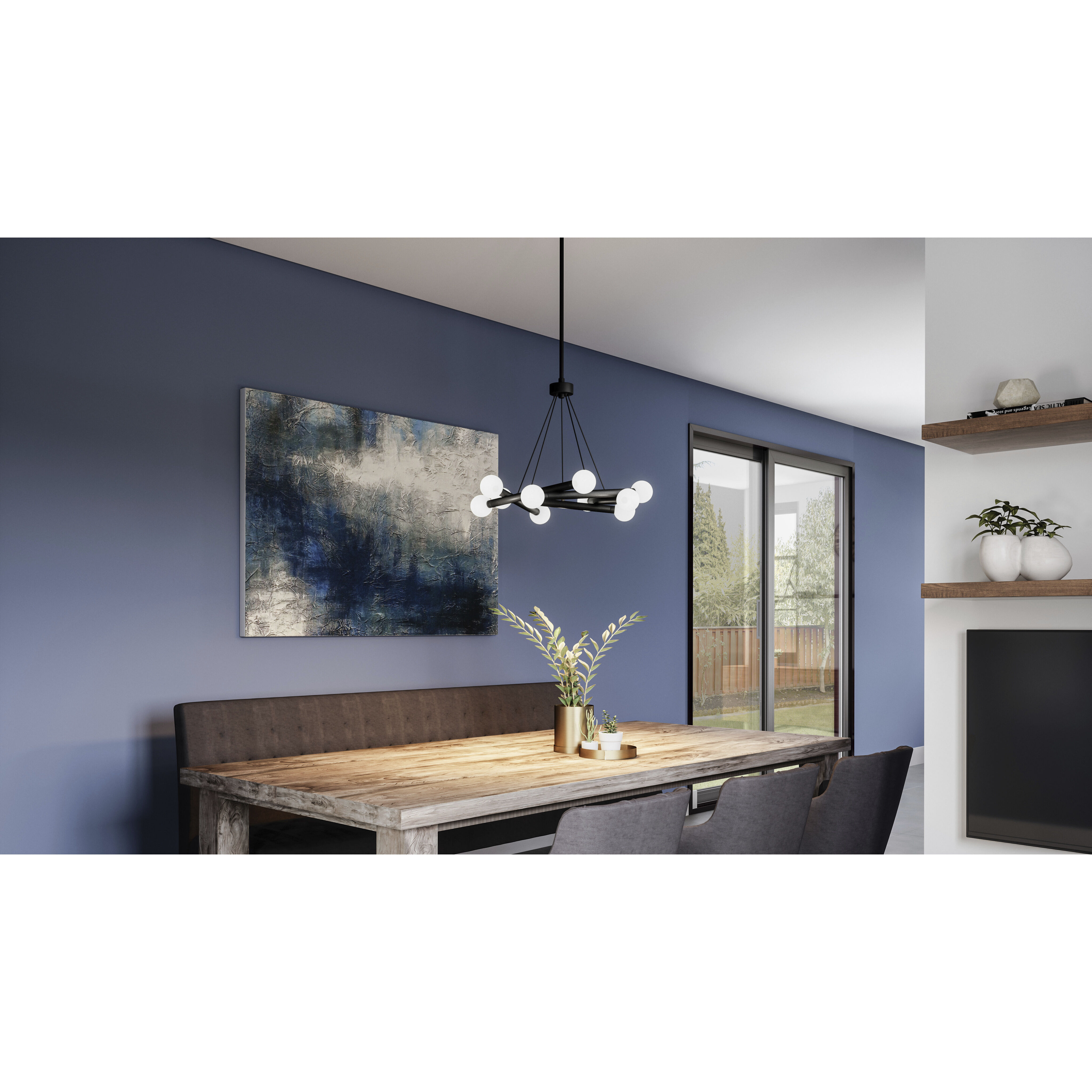 Cyprus LED 25 inch Matte Black Chandelier Ceiling Light