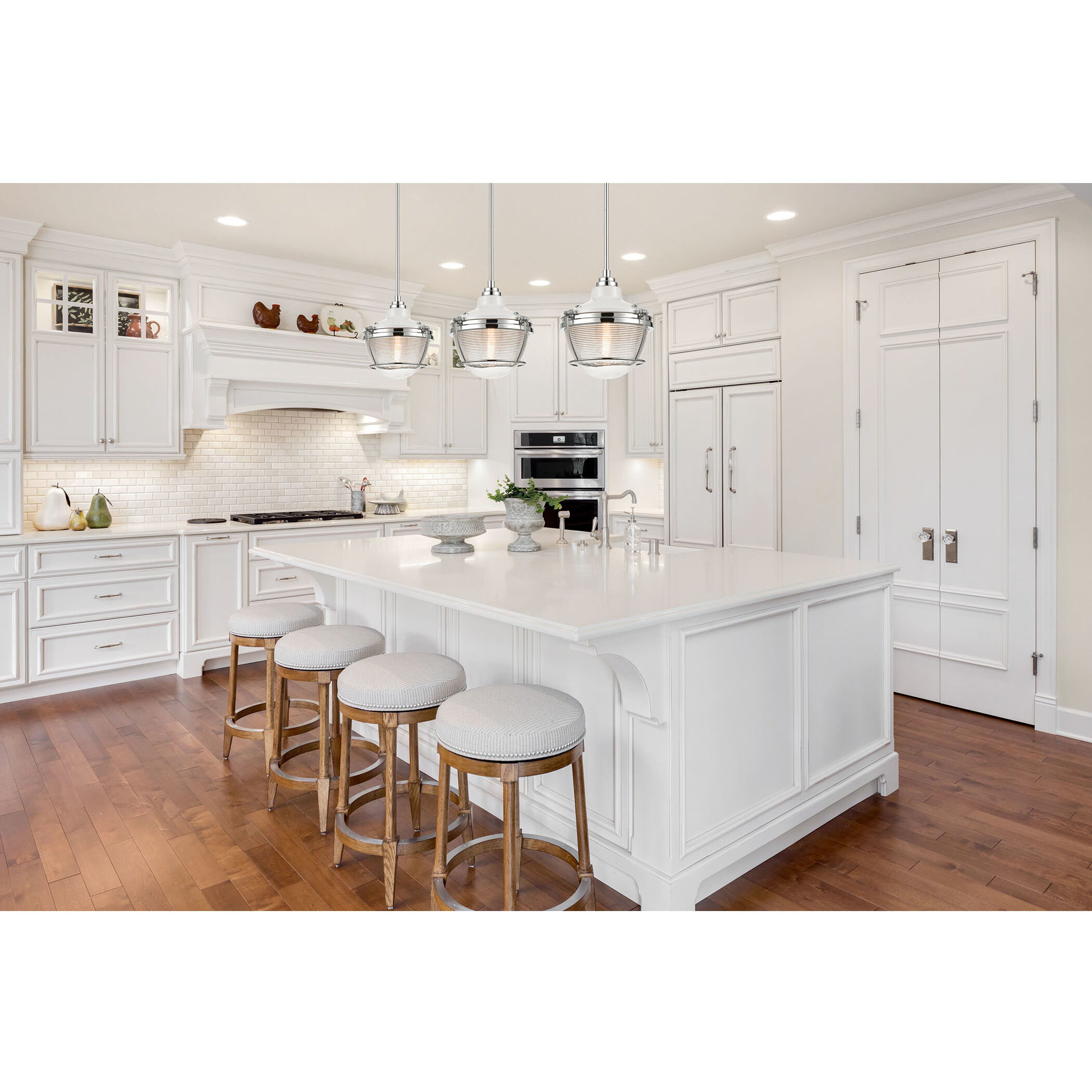 Seaway Passage 1 Light 10 inch Polished Nickel with White Mini Pendant Ceiling Light