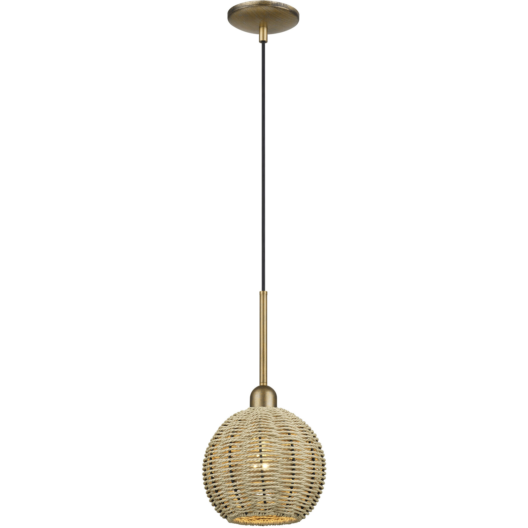 Summervine 1 Light 8 inch Antique Gold Leaf Pendant Ceiling Light, Mini Globe