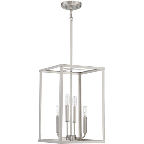 Traditional 4 Light 12 inch Brushed Nickel Pendant Ceiling Light