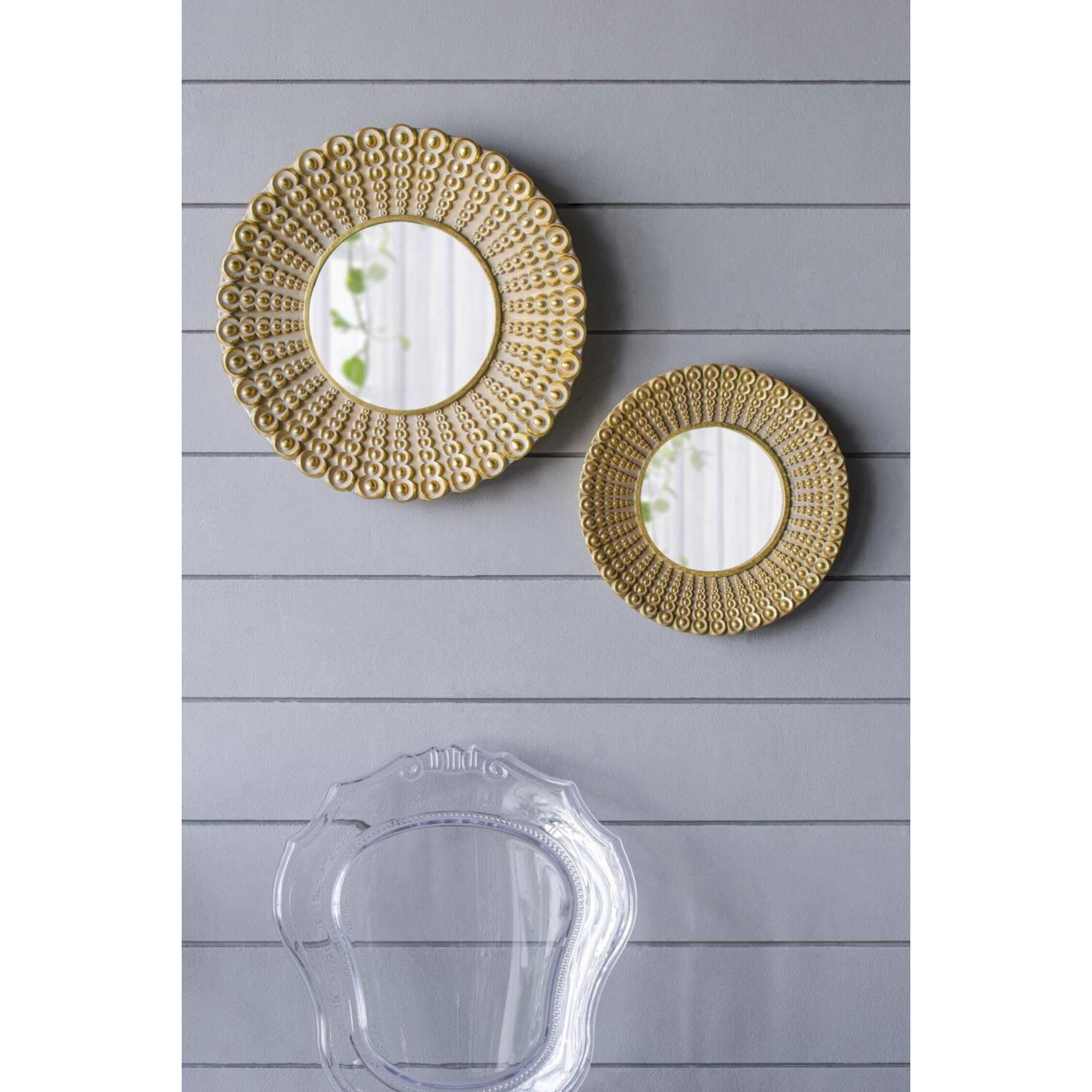 Aubrey 14 X 14 inch Distressed Gold Wall Mirror