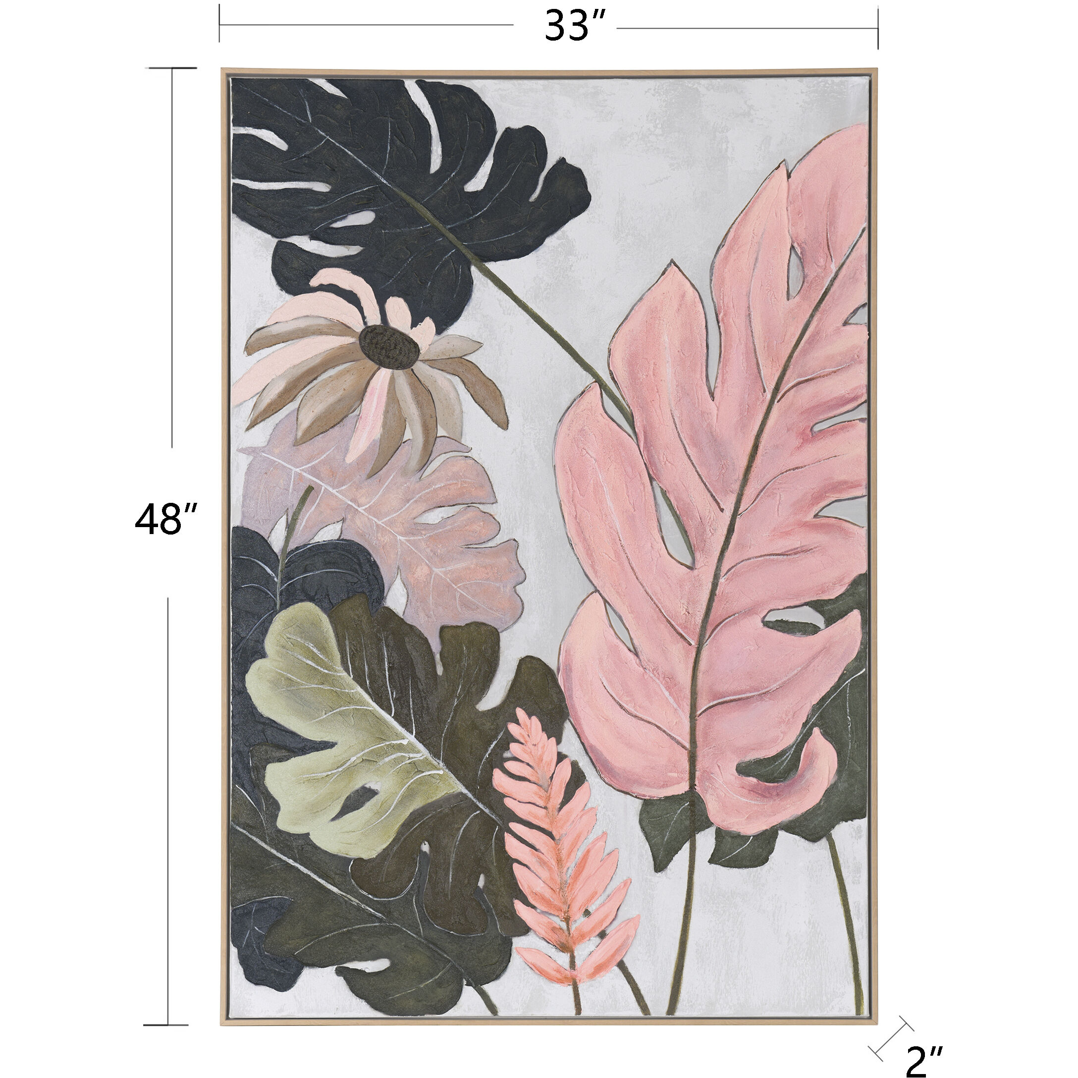 Stu Multi - White and Black and Green and Pink Wall Art