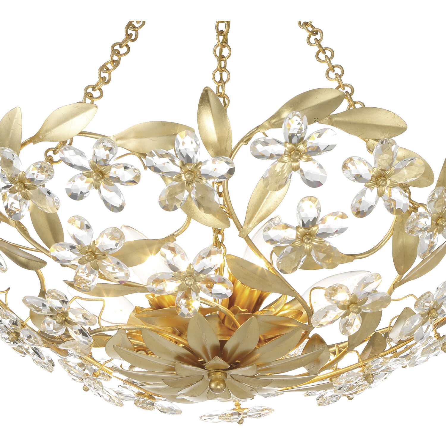 Marselle 6 Light 24 inch Antique Gold Semi Flush Ceiling Light