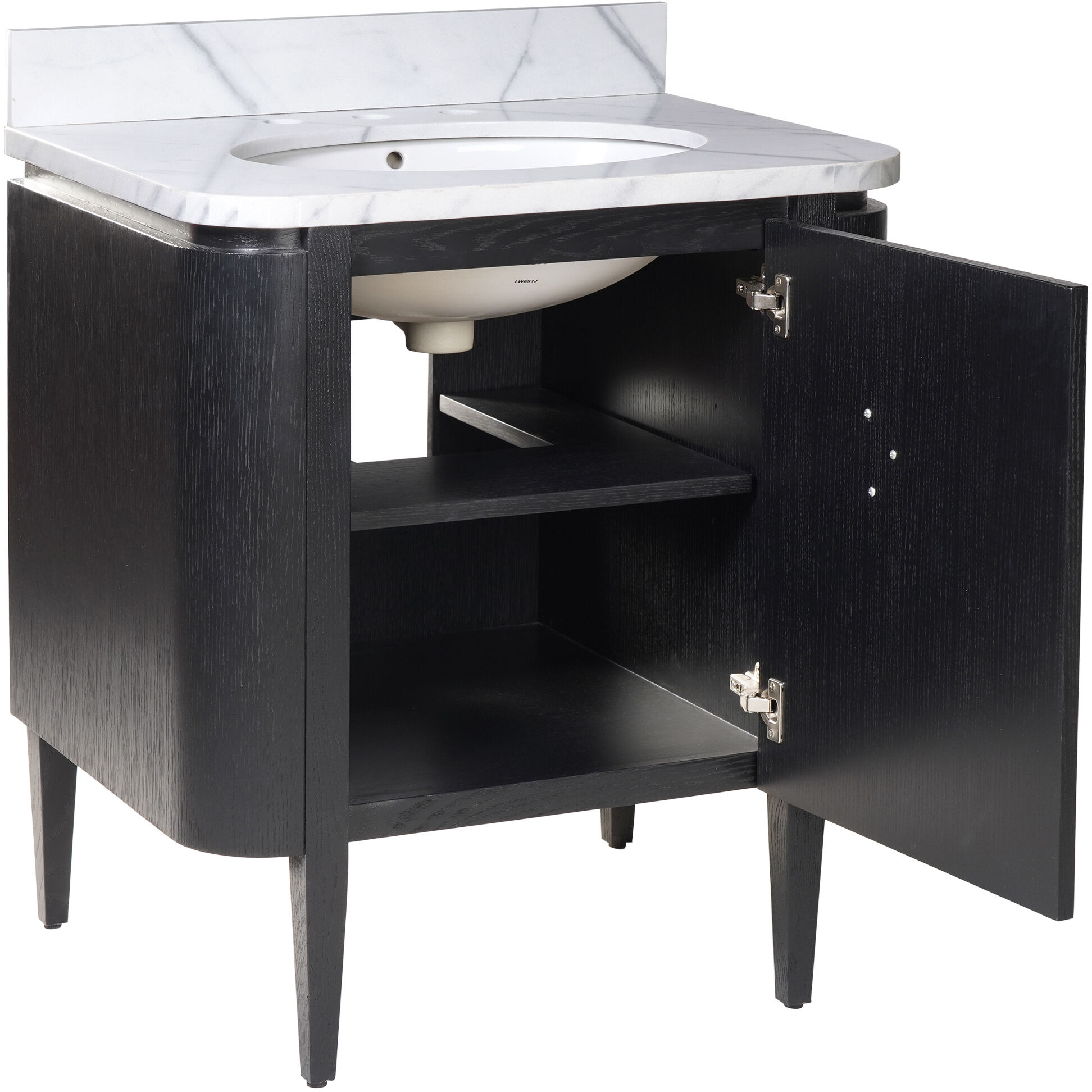 Briallen 30 X 34.25 inch Caviar Black/Natural/White/Light Antique Brass Vanity with Undermount Sink