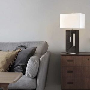 Parallux 30 inch 100.00 watt Charcoal Gray and Brushed Nickel Table Lamp Portable Light