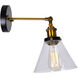 Eustis 1 Light 7 inch Black and Gold Brass Wall Light