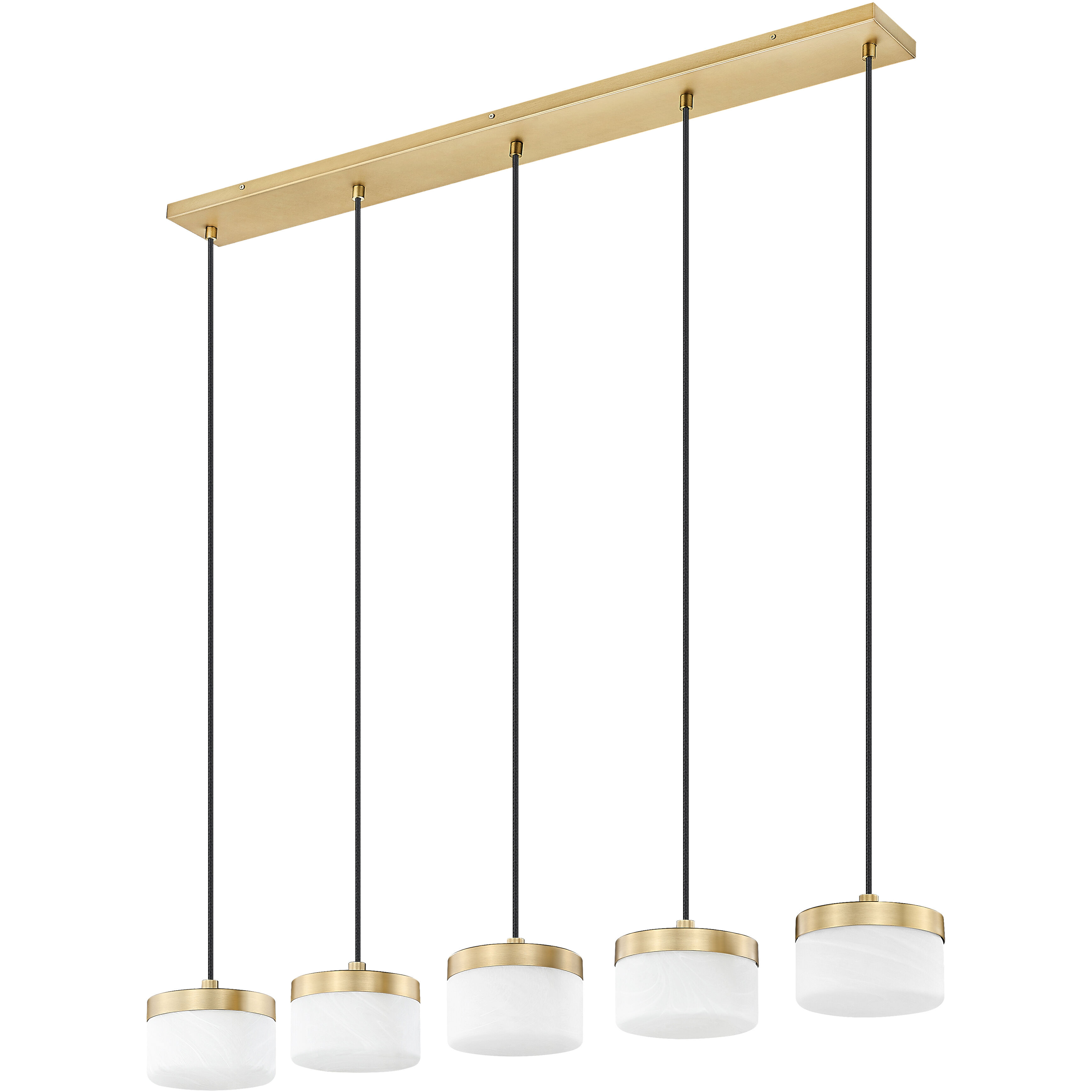 Renaud LED 46 inch Modern Gold Linear Chandelier Ceiling Light