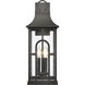 Triumph 3 Light 23 inch Textured Black Outdoor Wall Sconce