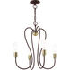 Lucerne 4 Light 20 inch Bronze with Antique Brass Accents Chandelier Ceiling Light