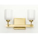 Moore 2 Light 12.5 inch Satin Brass Bath Vanity Wall Light