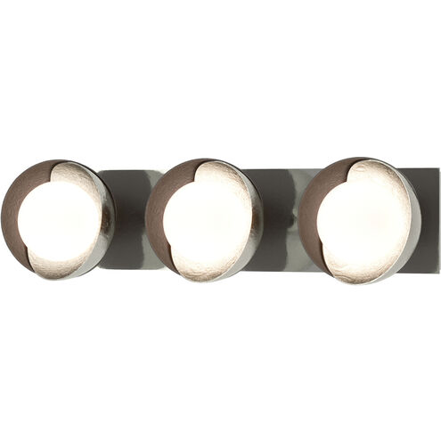 Brooklyn 3 Light 22 inch Sterling and Oil Rubbed Bronze Straight Bath Sconce Wall Light in Sterling/Oil Rubbed Bronze, Straight