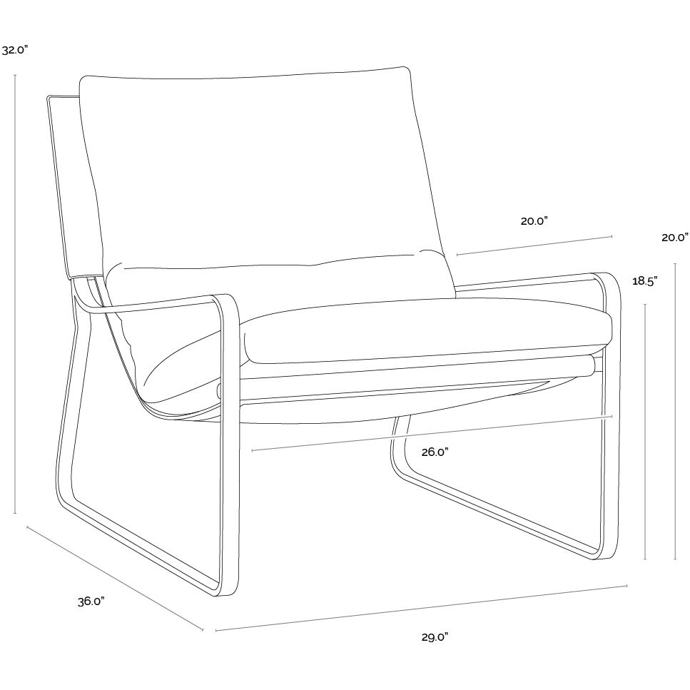 Zancor Gunmetal / Tan Leather Lounge Chair