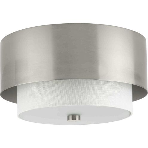 Silva 2 Light 14 inch Brushed Nickel Flush Mount Ceiling Light, Design Series