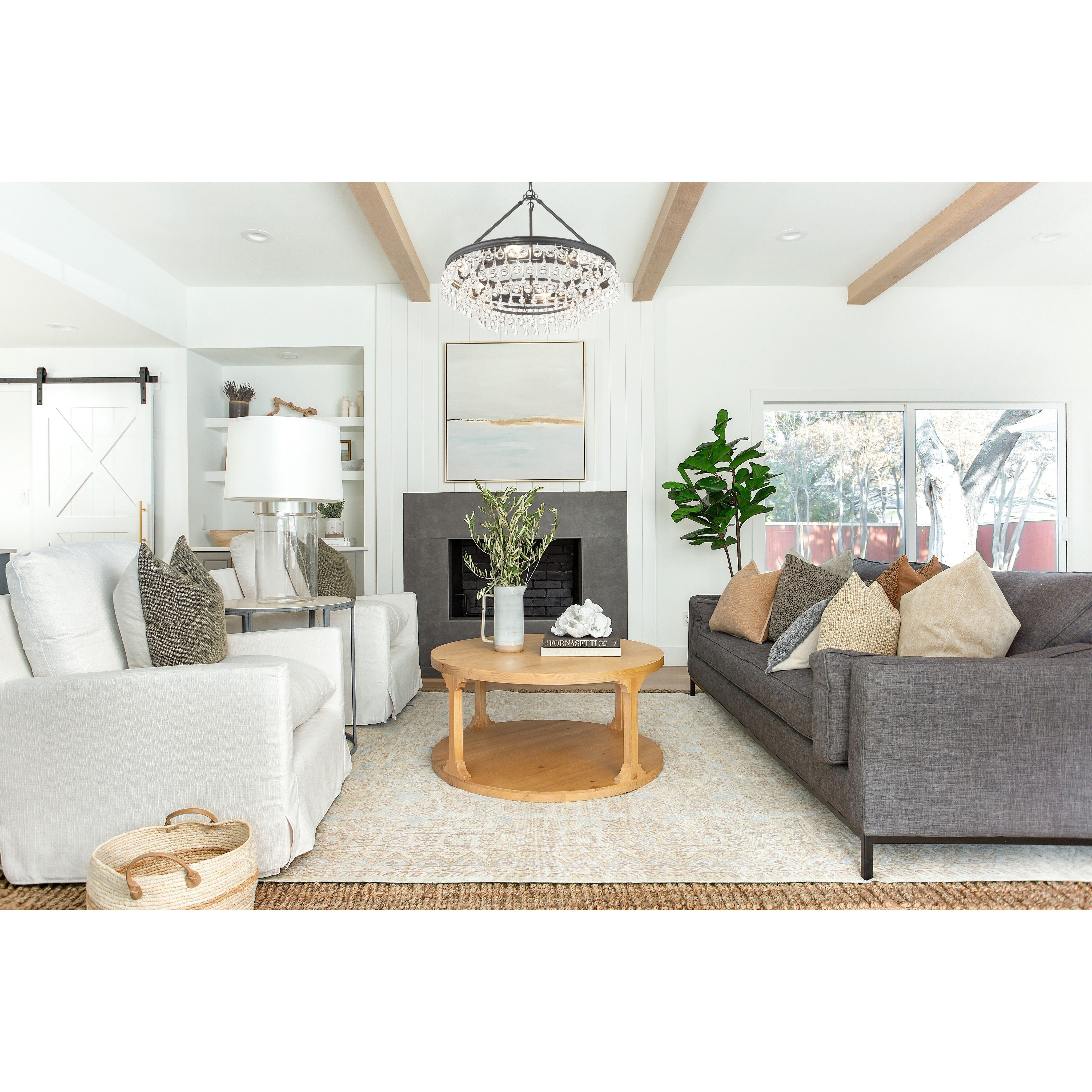 Calypso 6 Light 25 inch Matte Black Chandelier Ceiling Light