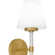 Andrea 1 Light 6.5 inch Brushed Gold Wall Sconce Wall Light, Small