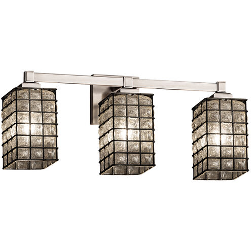 Wire Glass LED 22 inch Brushed Nickel Bath Bar Wall Light