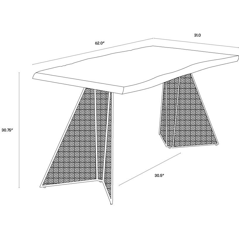 Mickey 62 X 31 inch Smoke Brown / Antique Brass Desk