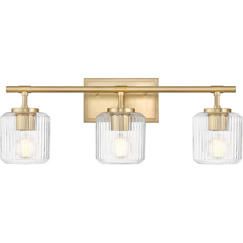 Landon 3 Light 24 inch Modern Gold Vanity Wall Light