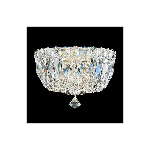 Petit Crystal Deluxe 3 Light Polished Silver Flush Mount Ceiling Light in Radiance