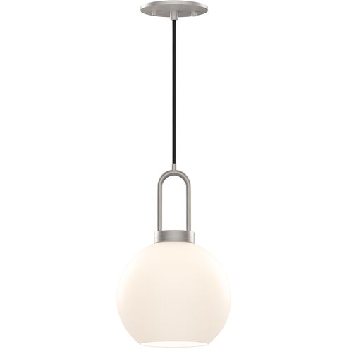 Alora Mood Soji 1 Light 7.88 inch Brushed Nickel Pendant Ceiling Light in Opal Glass