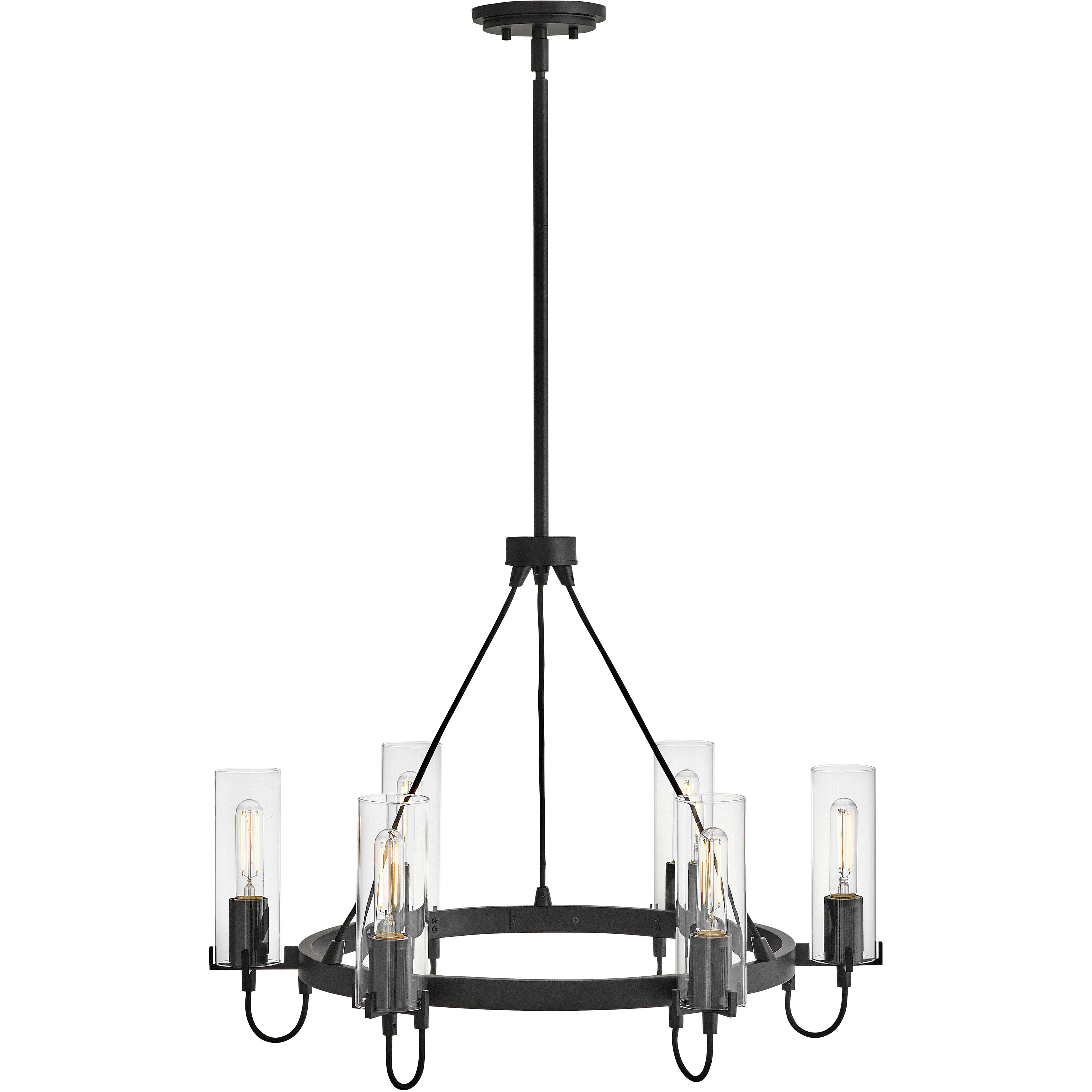 Ryden 6 Light 28 inch Black Chandelier Ceiling Light