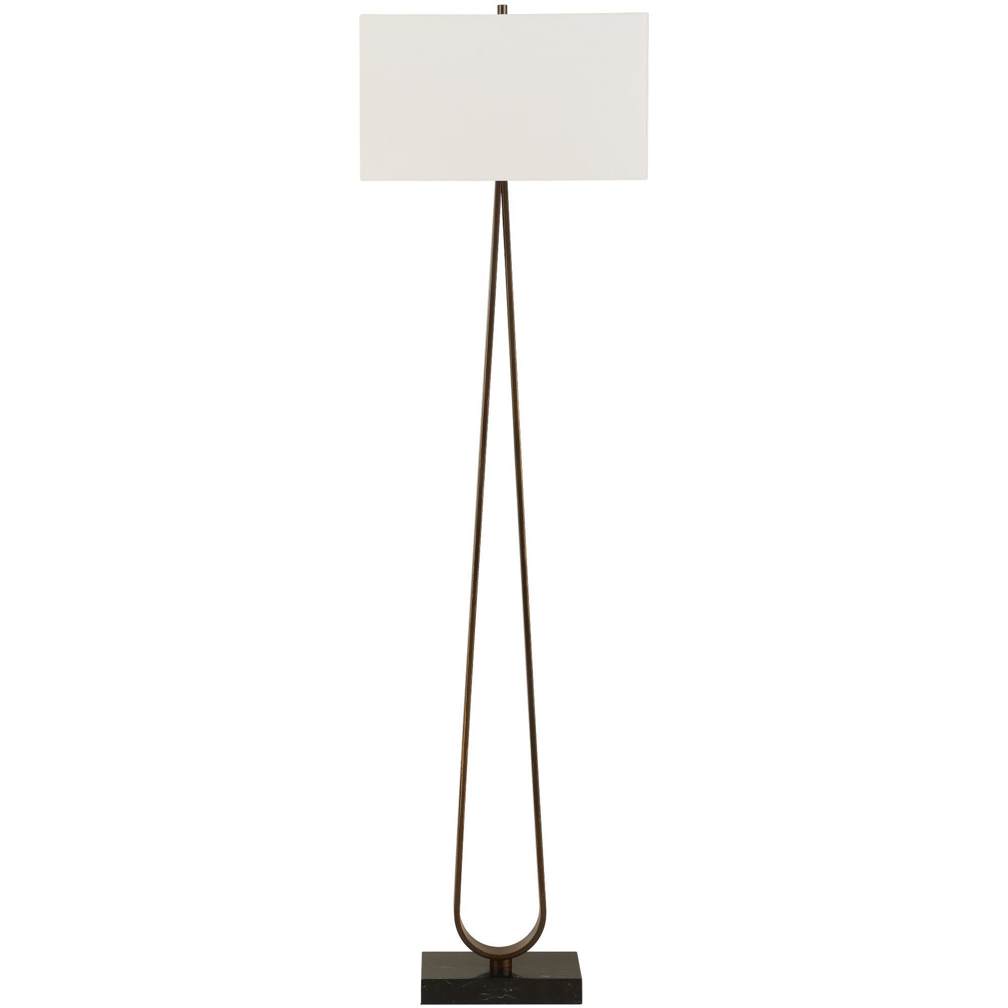 Galloway 64.75 inch 150.00 watt Dark Bronze and Black Marble Floor Lamp Portable Light