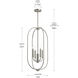 Reines 4 Light 14 inch Brushed Nickel Foyer Pendant Ceiling Light