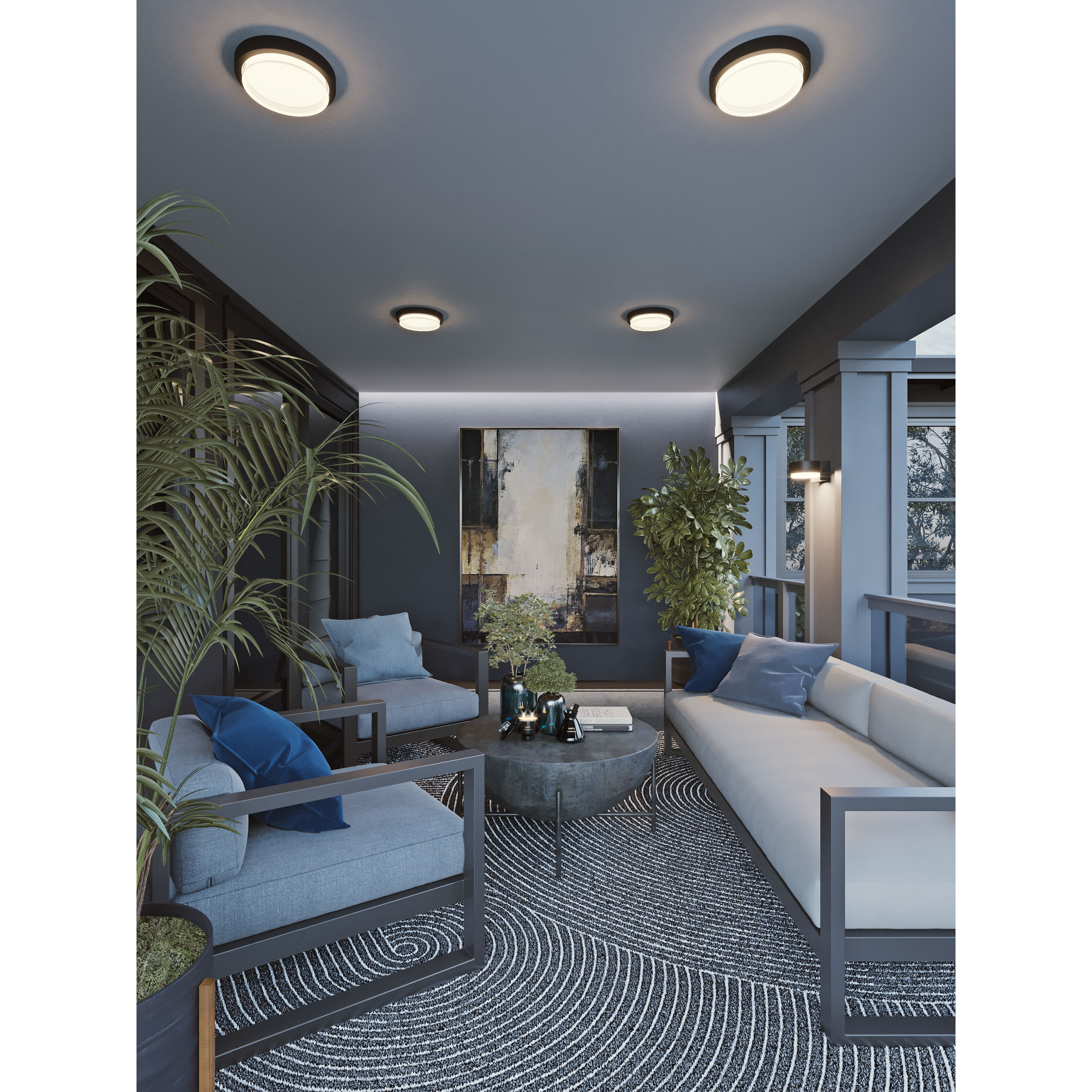 Elm LED 9 inch Black Outdoor Flush Mount