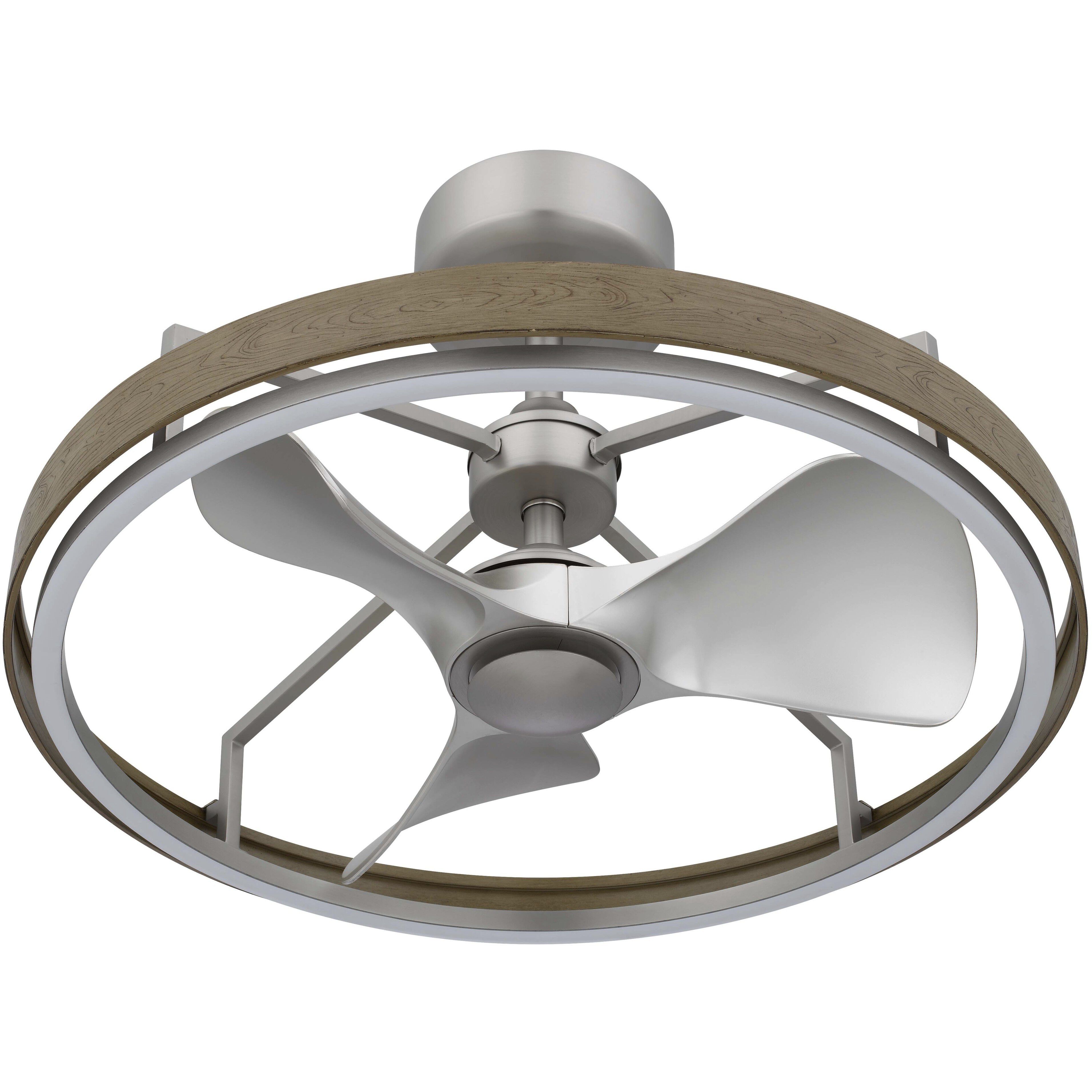 Arroyo 27 inch Brushed Steel Ceiling Fan Light