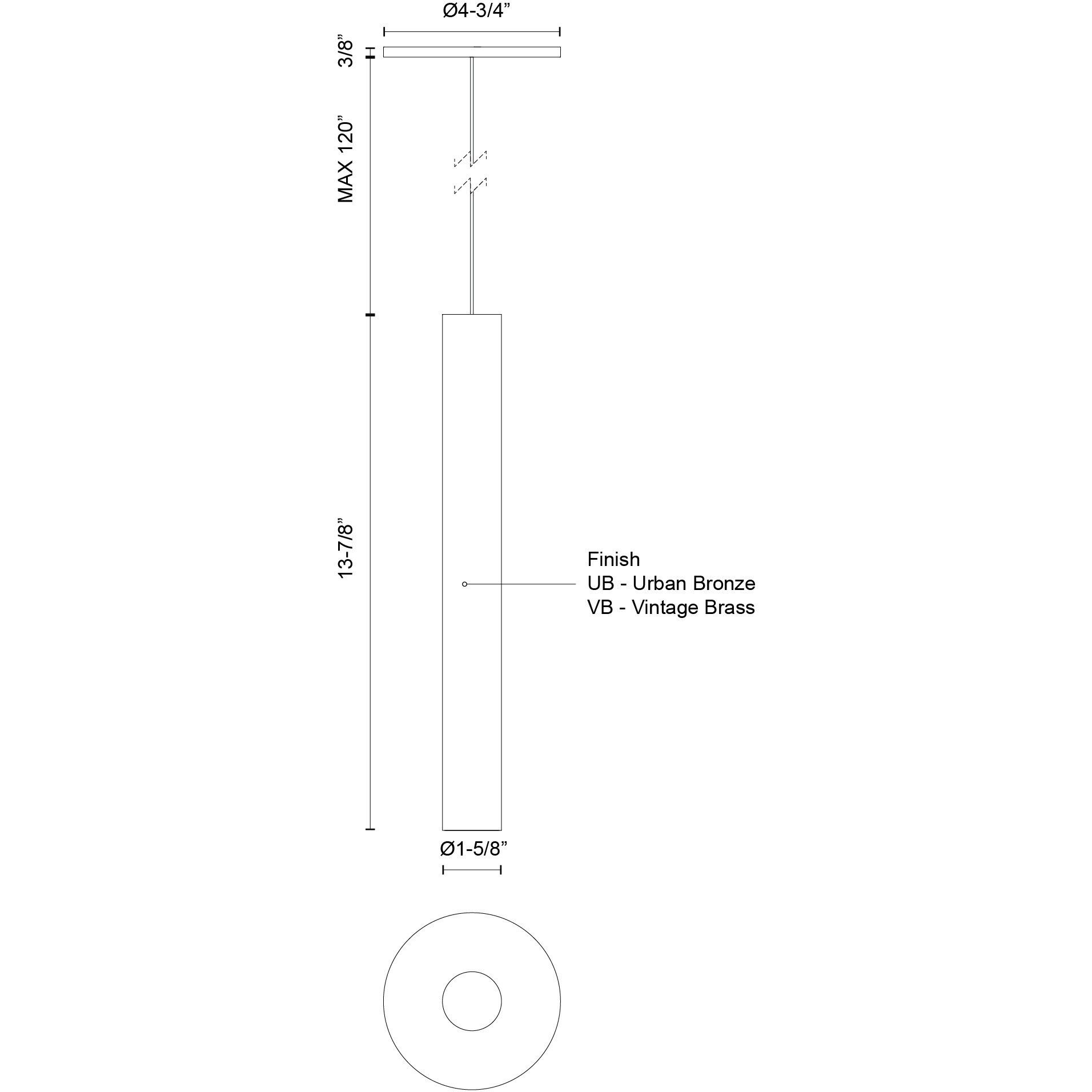 Mason Pendant Ceiling Light in Urban Bronze