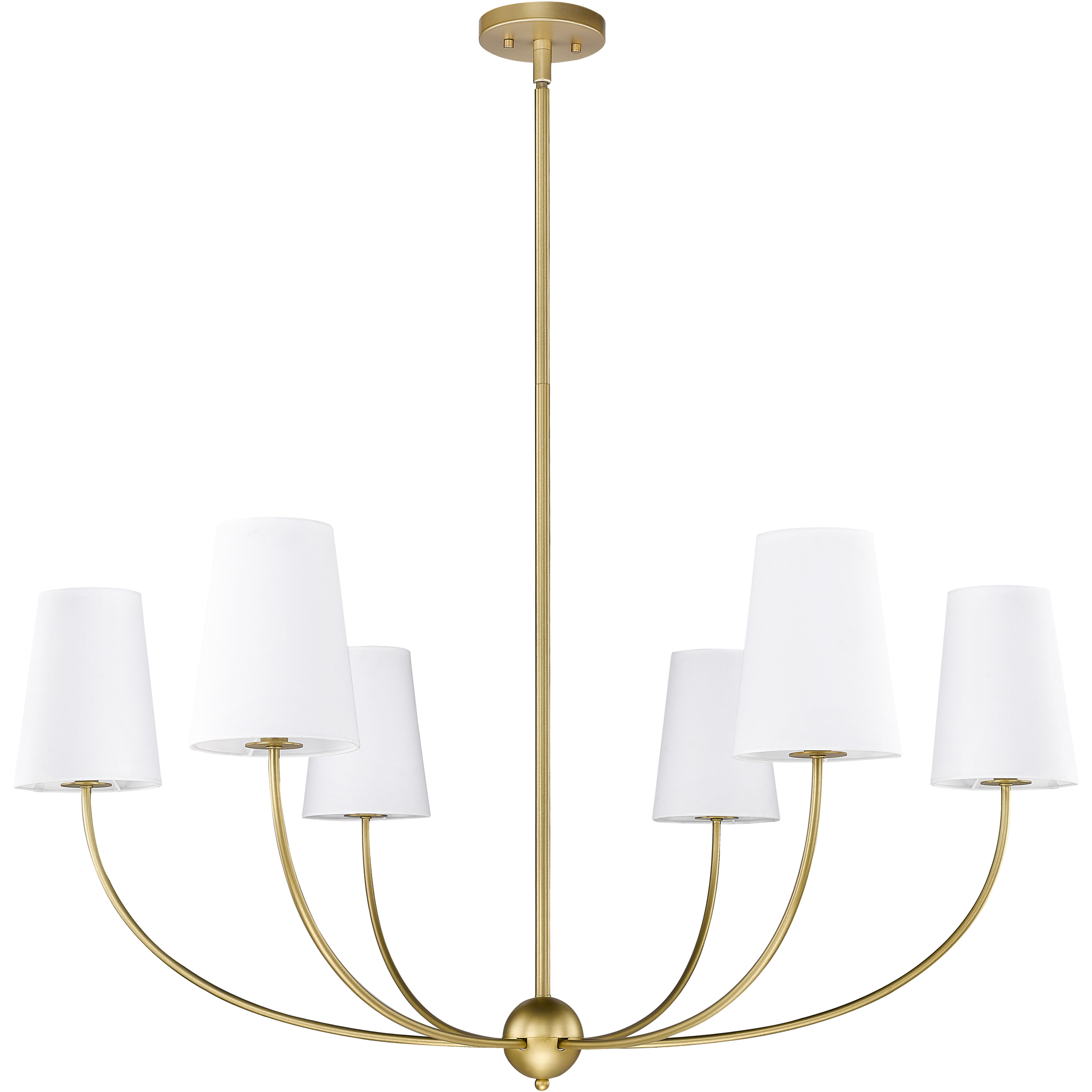Shannon 6 Light 42 inch Rubbed Brass Chandelier Ceiling Light
