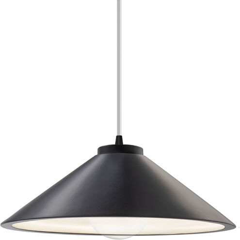 Radiance Collection 1 Light 11.75 inch Carbon Matte Black with Matte Black Pendant Ceiling Light