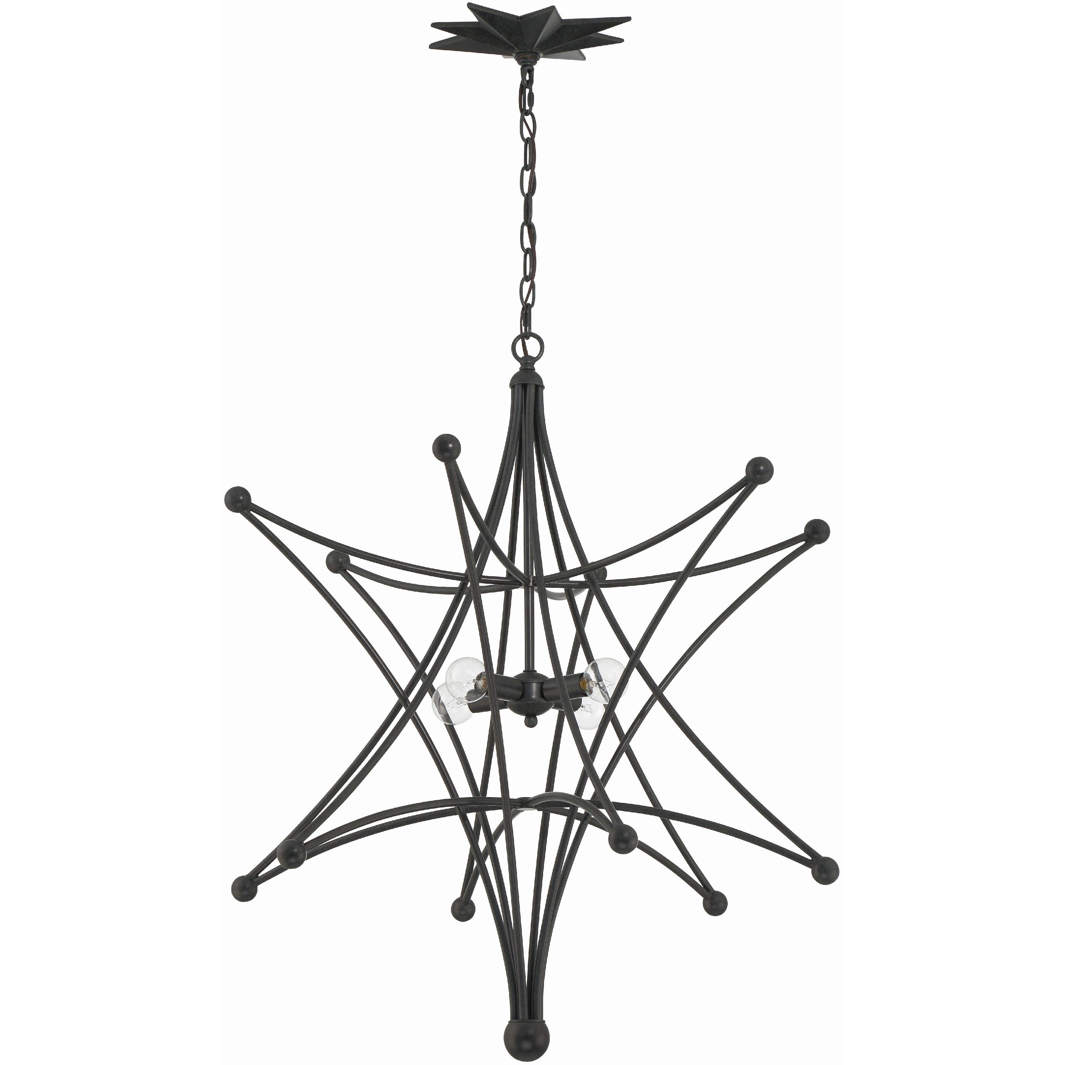Astro 4 Light 27 inch Black Chandelier Ceiling Light