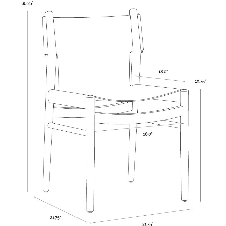 Argus Nubuck Caramel Leather Dining Chair
