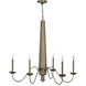 Dinner at 5 Light 28 inch Heritage Bronze and White Oak Chandelier Ceiling Light